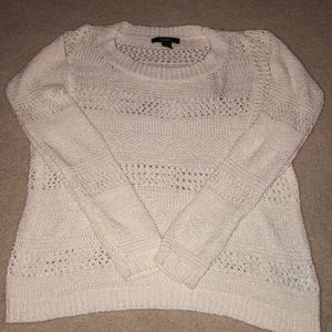 White knit sweater